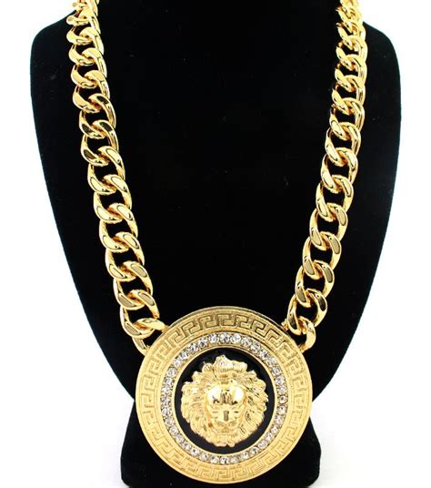 versace necklace sale|authentic versace lion necklace.